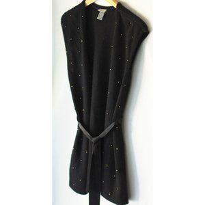 H&M Sleeveless Studded Cardigan with Self Tie